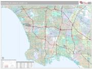 Southern Los Angeles County Metro Area Wall Map Premium Style 2022